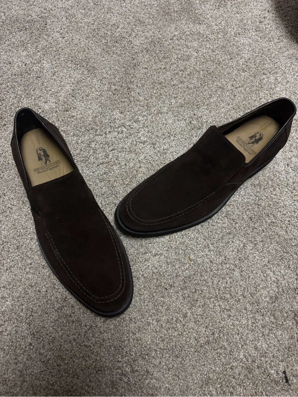 Hush Puppies Reminisce Grey Suede Loafers Men’s Size 11.5 M Slip On